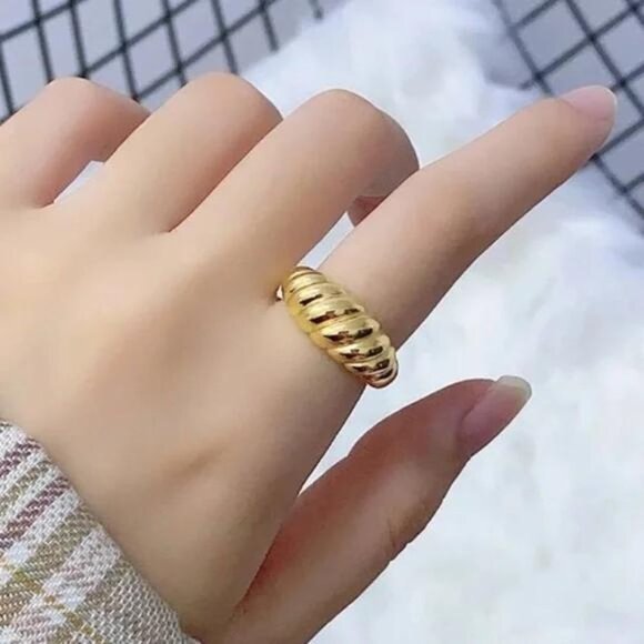 925 STERLING SILVER ADJUSTABLE FRENCH RING, CUTE RING, SHINY RING. - Picture 1 of 4